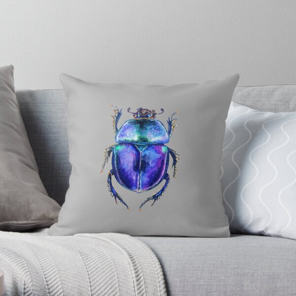 Trypocopris vernalis transparent ground Throw Pillow