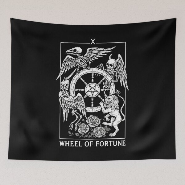 Item preview, Wheel of Fortune - Major Arcana - Skeleton Tarot Cards designed and sold by Boriken Brujas.