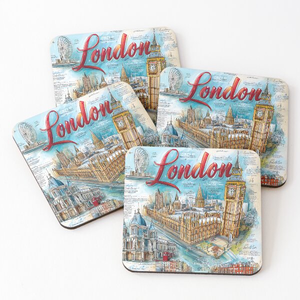 Item preview, Detailed Illustrated Map of London Landmarks and More designed and sold by Artessie.