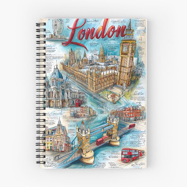 Item preview, Detailed Illustrated Map of London Landmarks and More designed and sold by Artessie.