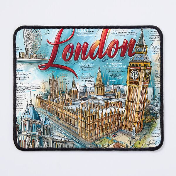 Item preview, Detailed Illustrated Map of London Landmarks and More designed and sold by Artessie.
