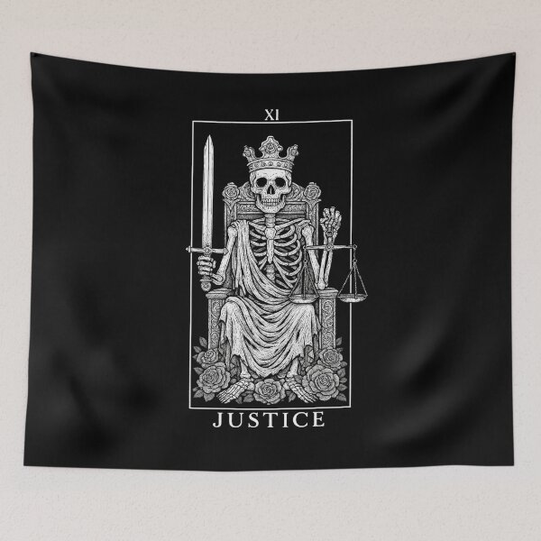 Item preview, Justice - Major Arcana - Skeleton Tarot Cards designed and sold by Boriken Brujas.