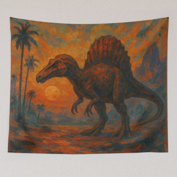 Item preview, Spinosaurus Prehistoric Sunset Abstract designed and sold by JonelleTshirts.