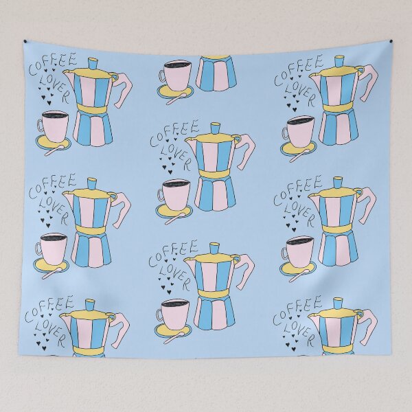 Item preview, Pastel Coffee Lover Moka Pot Drawing designed and sold by OkiDokiDesign.