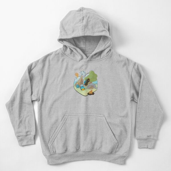 Item preview, Comic Style Cozy Camping Scene with Cat, Teddy Bear and Trekking Boots designed and sold by PaulaP-C.