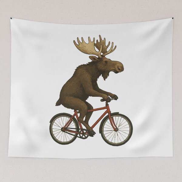 Item preview, Moose Riding Bicycle designed and sold by VelvetRoom.