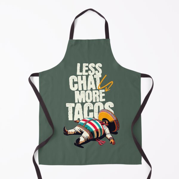 Item preview, Funny Taco T-Shirt – Less Chat More Tacos Charro Mexican Man designed and sold by DAMOTAmagazine.