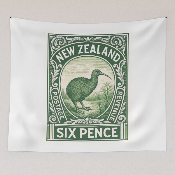 Item preview, New Zealand Kiwi Stamp Poster designed and sold by retrographics.