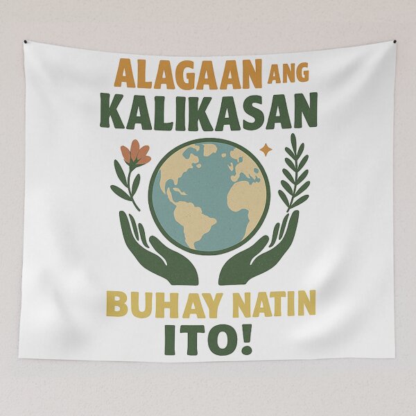 Item preview, Earth Drawing – Creative Kalikasan Slogan Design for Eco Awareness designed and sold by mostafa gebril  ⭐⭐⭐⭐⭐.