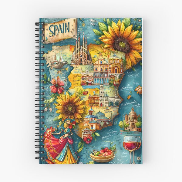 Item preview, Vibrant Illustrated Map of Spain  designed and sold by Artessie.