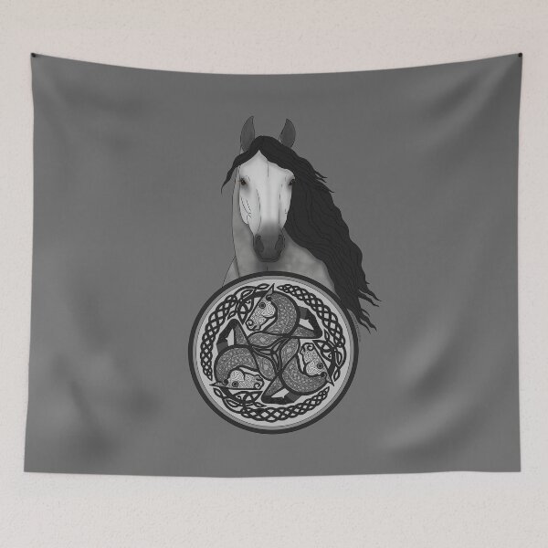 Item preview, Dappled Gray Horse with Celtic Horse Knotwork designed and sold by DappledMoon.