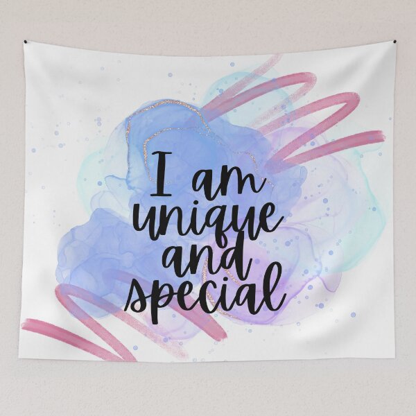 Item preview, Watercolor Affirmation - I am unique and special designed and sold by GreenStardust.