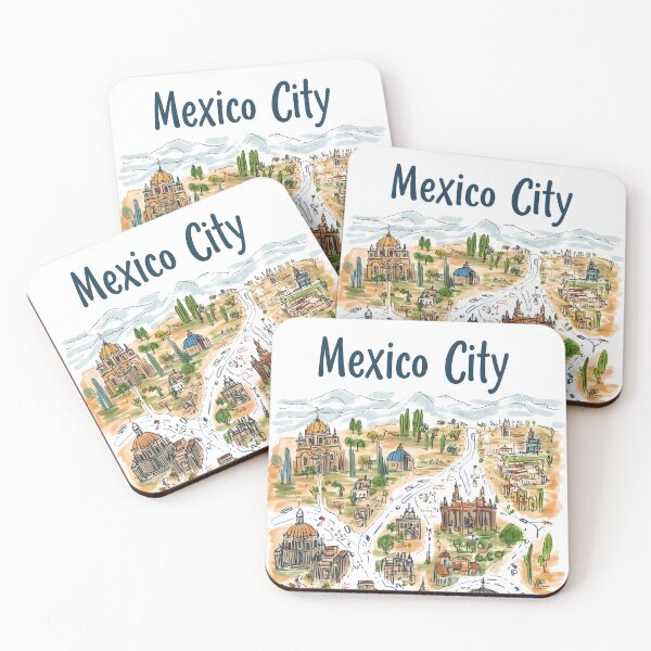 Item preview, Colorful Illustrated Map of Mexico City Attractions designed and sold by Artessie.