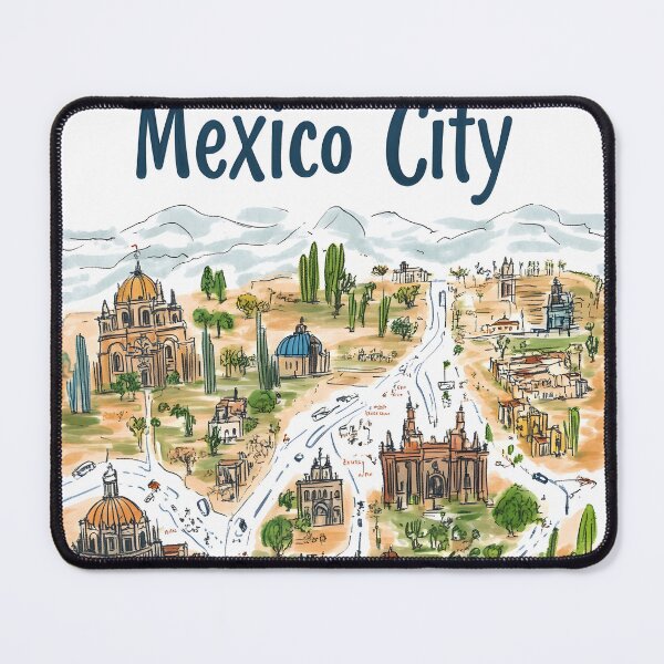 Item preview, Colorful Illustrated Map of Mexico City Attractions designed and sold by Artessie.