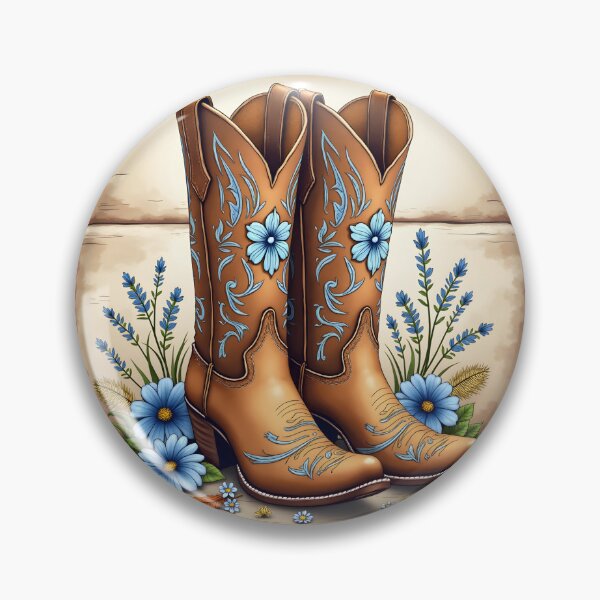 Item preview, Western Boots Blue designed and sold by TheEmptyBottleStudio.