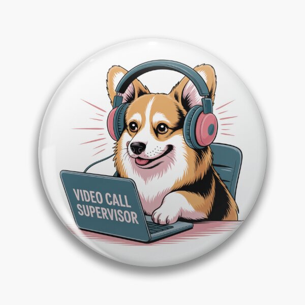 Item preview, Zoom Call Supervisor Corgi designed and sold by theartfulaspie.