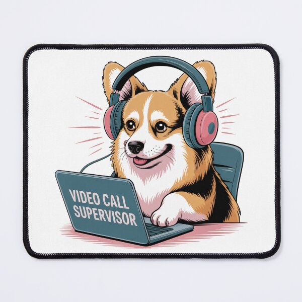 Item preview, Zoom Call Supervisor Corgi designed and sold by theartfulaspie.