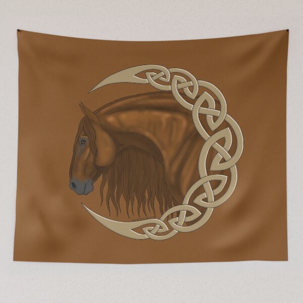 Item preview, Celtic Moon with Chestnut Horse designed and sold by DappledMoon.