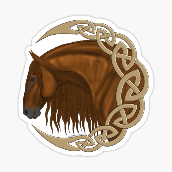 Item preview, Lune celtique avec cheval alezan designed and sold by DappledMoon.