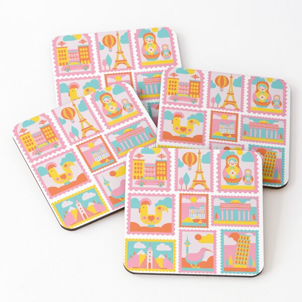 Item preview, Colorful World Travel Stamps | Cute Landmark Art for Globetrotters designed and sold by dijjaboutique.