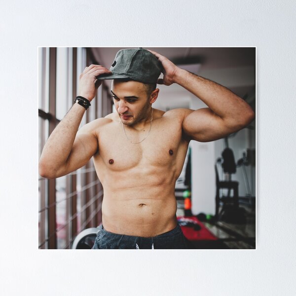 Item preview, Shirtless Muscular Sexy Man Wearing a Hat designed and sold by Atlas Kai.