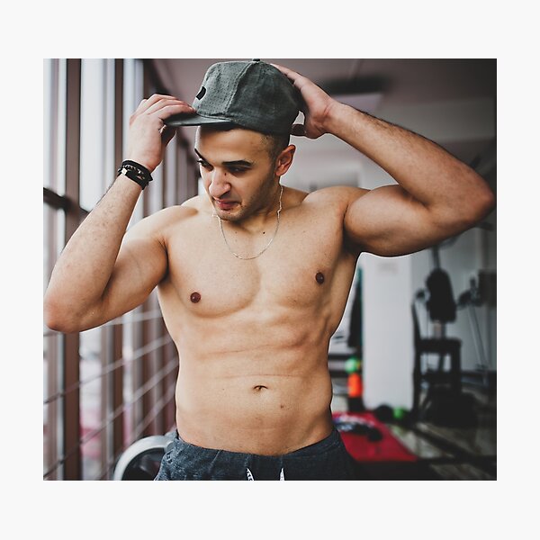 Item preview, Shirtless Muscular Sexy Man Wearing a Hat designed and sold by Atlas Kai.