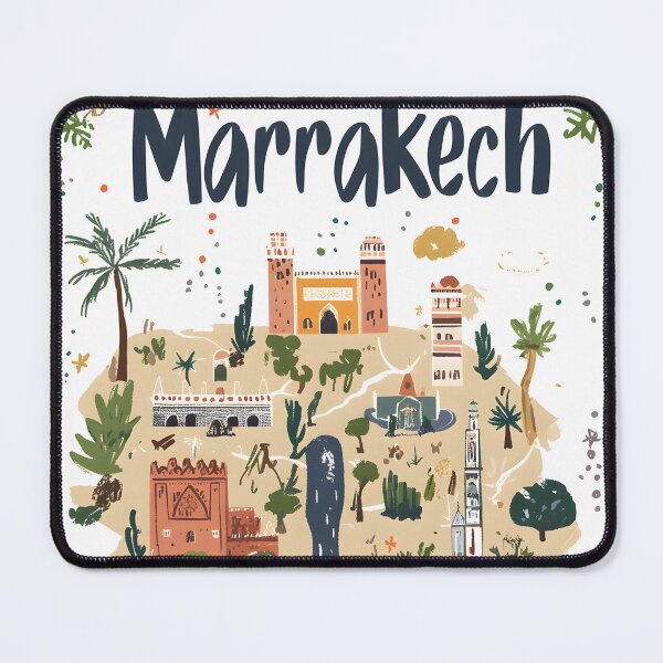 Item preview, Illustrative Map of Marrakech with Landmarks and Nature designed and sold by Artessie.