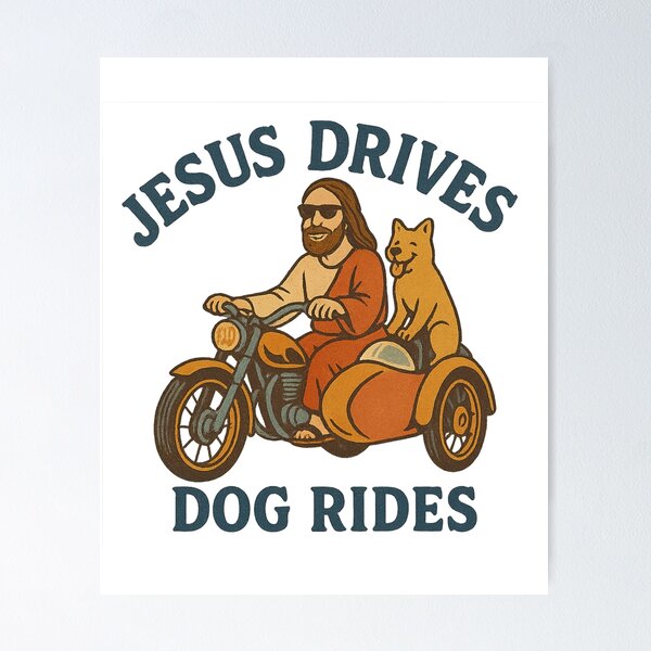 Item preview, Jesus Drives-Dog Rides Vintage Christian Theme designed and sold by EPS-Merch.