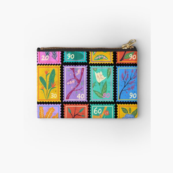 Item preview, Floral Postage Stamp Art | Botanical Illustration Collection in Bold Colors designed and sold by dijjaboutique.
