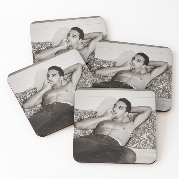 Item preview, A handsome Sexy man Relaxes Shirtless In Bed designed and sold by Atlas Kai.