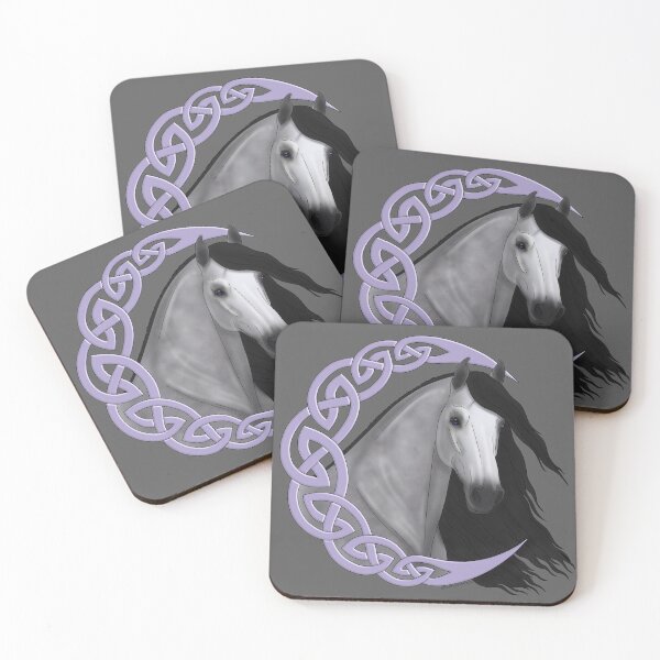 Item preview, Celtic Moon with Gray Horse designed and sold by DappledMoon.