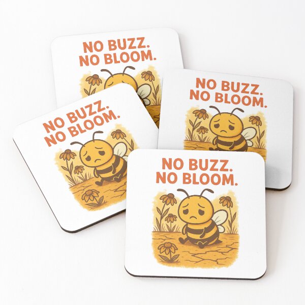 Item preview, No Buzz, No Bloom – Emotional Bee and Dying Flowers Design designed and sold by Lacritsa .