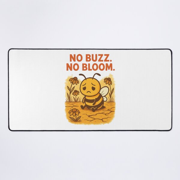 Item preview, No Buzz, No Bloom – Emotional Bee and Dying Flowers Design designed and sold by Lacritsa .