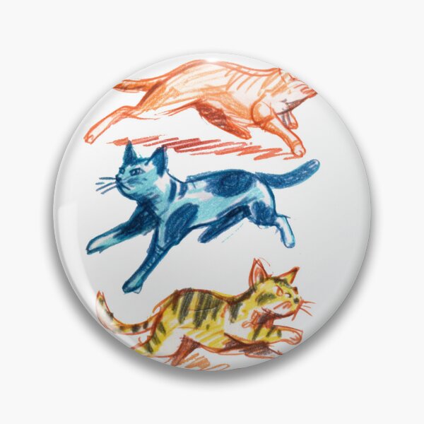 Item preview, Three Colorful Crayon Cats in Motion designed and sold by pastel.moonwave.