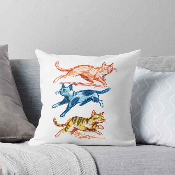 Item preview, Three Colorful Crayon Cats in Motion designed and sold by pastel.moonwave.