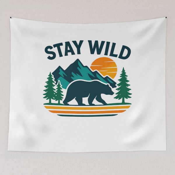 Item preview, Stay Wild Mountain Bear Nature Adventure Outdoor Wilderness Design designed and sold by tigger shop.