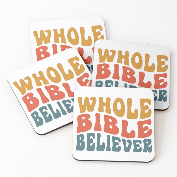 Item preview, Whole Bible Believer retro hippie 60s style yellow red blue designed and sold by Christian Apparel, Decor and More.