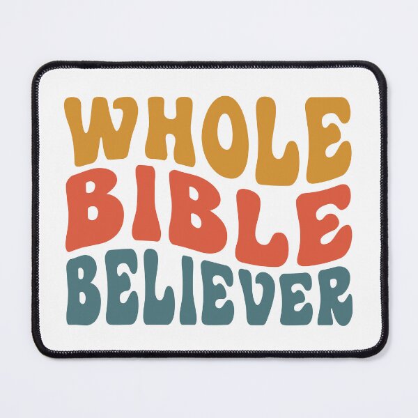 Item preview, Whole Bible Believer retro hippie 60s style yellow red blue designed and sold by Christian Apparel, Decor and More.