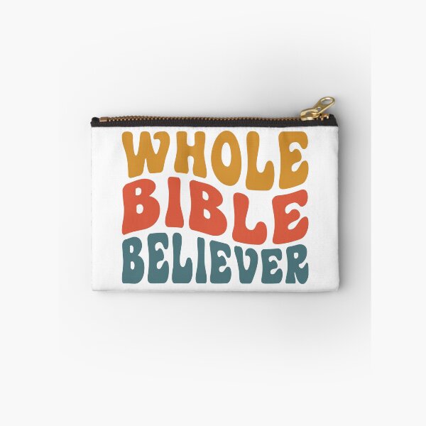 Item preview, Whole Bible Believer retro hippie 60s style yellow red blue designed and sold by Christian Apparel, Decor and More.
