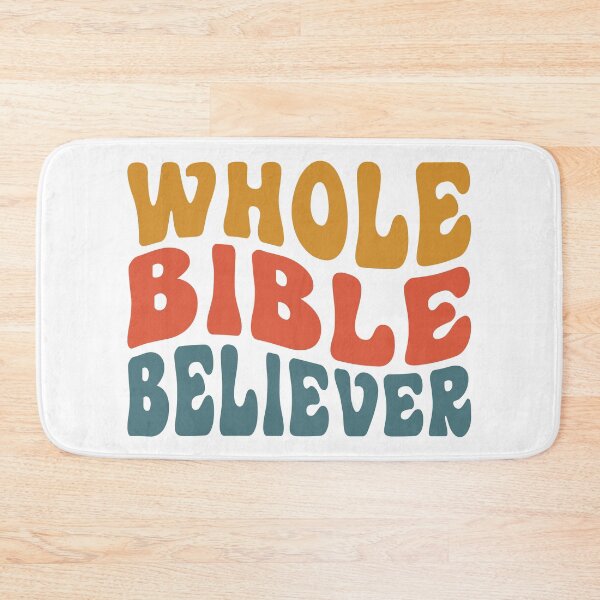Item preview, Whole Bible Believer retro hippie 60s style yellow red blue designed and sold by Christian Apparel, Decor and More.
