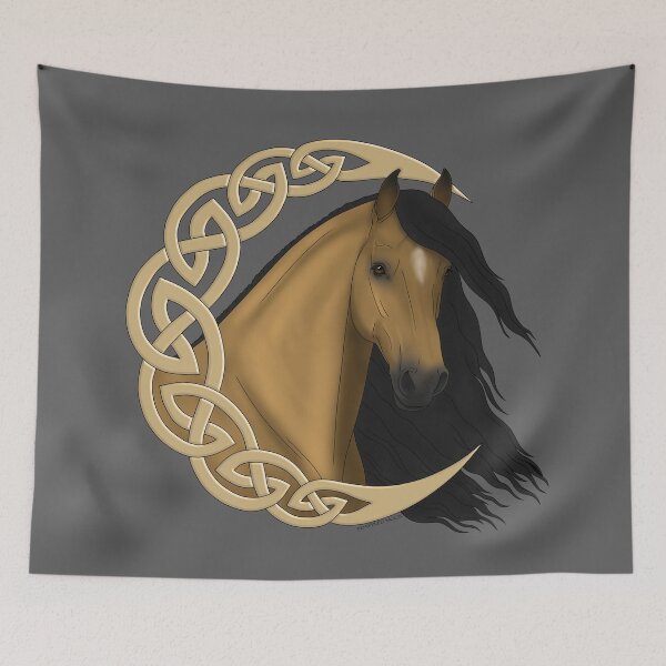 Item preview, Celtic Moon with Buckskin Horse designed and sold by DappledMoon.