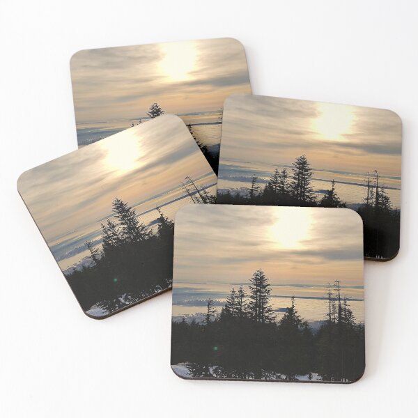 Item preview, Foggy Winter Sunset– Moody Seasonal Landscape Photography designed and sold by Hanna Mavi Studio .