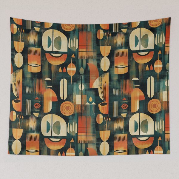 Item preview, Ancestral Echo: Abstract Portrait of Spirit and Pattern designed and sold by Espinoza Creative.