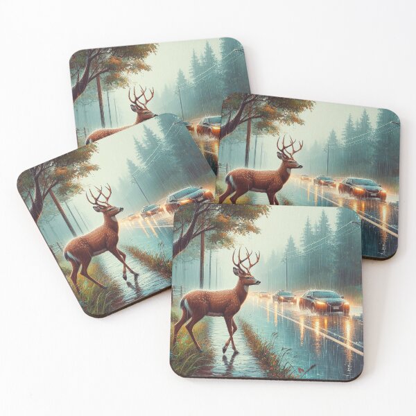 Item preview, Rainy Road Crossing for a Deer designed and sold by nikkolaus.