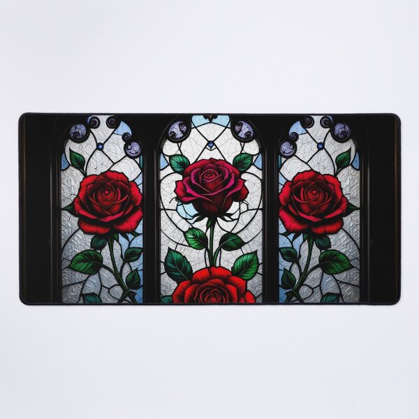 Item preview, Gothic Stained Glass Roses – Dark Floral Elegance designed and sold by JiffyGirls.