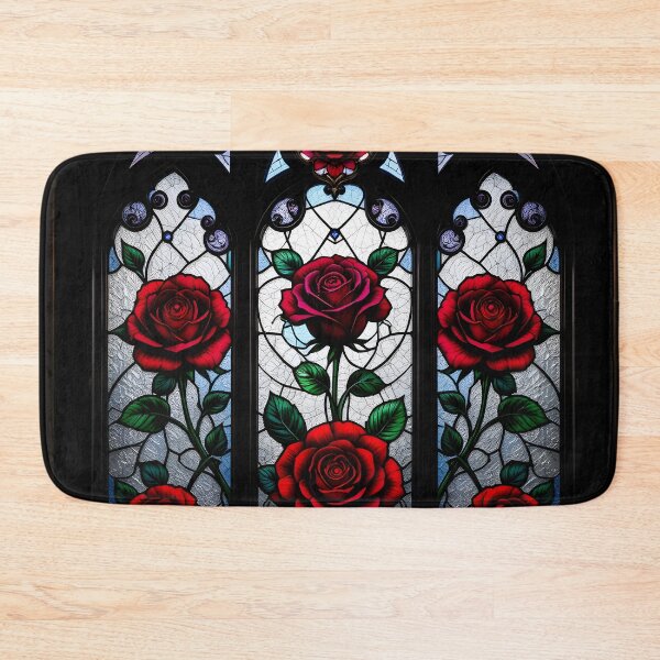 Item preview, Gothic Stained Glass Roses – Dark Floral Elegance designed and sold by JiffyGirls.