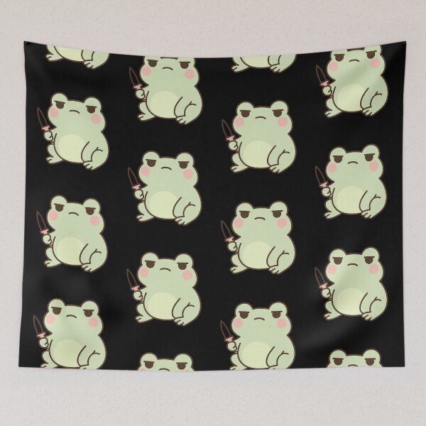 Item preview, Tiny Frog with Knife - Kawaii Dark Humor Art designed and sold by OnPointOutfits.