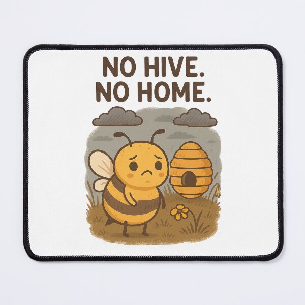 Item preview, No Hive No Home – Sad Bee and Lost Habitat Illustration designed and sold by Lacritsa .