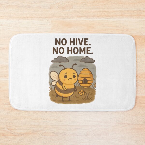 Item preview, No Hive No Home – Sad Bee and Lost Habitat Illustration designed and sold by Lacritsa .