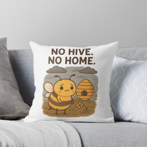 Item preview, No Hive No Home – Sad Bee and Lost Habitat Illustration designed and sold by Lacritsa .